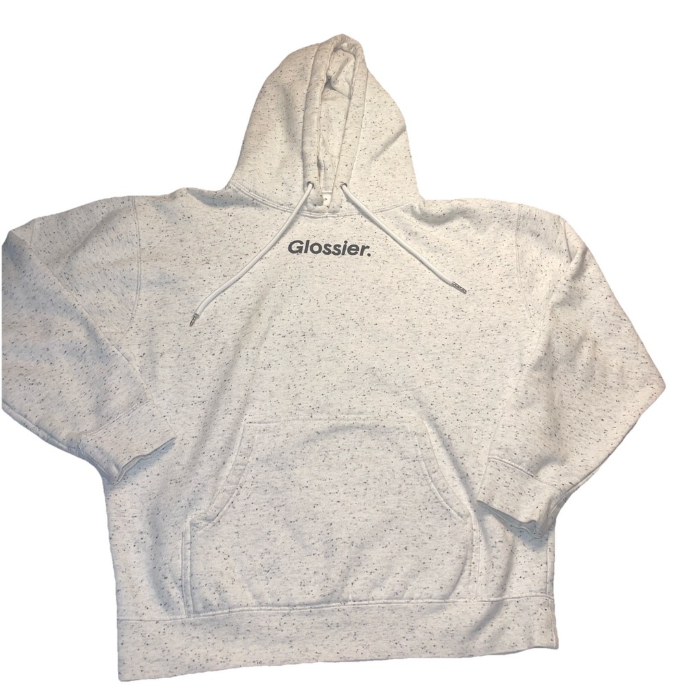 Glossier Speckled Women's Hoodie Sweatshirt Long Sleeve, Size Medium